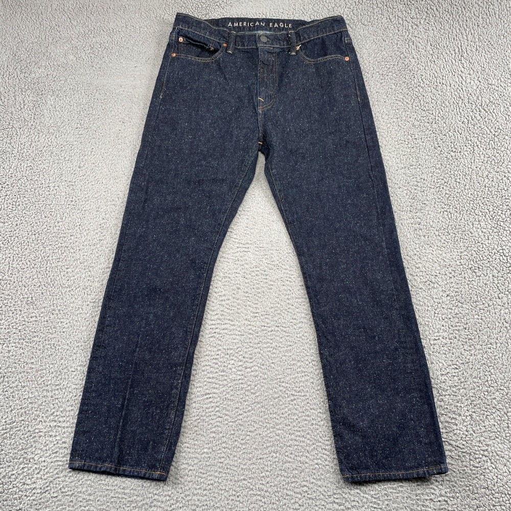 American Eagle Jeans Mens 32x32 Blue Original Straight Real Good Speckled Denim